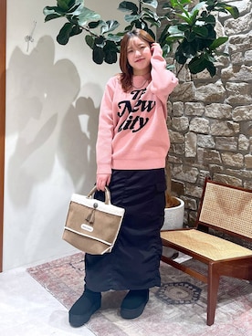 「Minnetonka（ミネトンカ）のアイテム」を使った、カレンさん（レディース・160cm）の秋コーディネート
