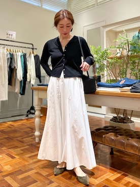 「アイテム（イヤリング）」を使った、yuko yamaguchiさん（レディース・158cm）の夏コーディネート