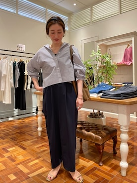「アイテム（イヤリング、ゴールド系）」を使った、yuko yamaguchiさん（レディース・158cm）の夏コーディネート