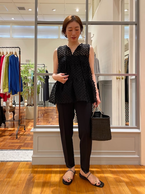 「NOLLEY'S」 「2nd NOLLEY’S 」ノースリーブトップス FREE チャコールグレー レディース PR阿部☆別注】《手洗い可能》肩フリルノースリーブプルオーバー