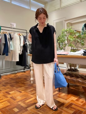 「アイテム（バッグ）」を使った、yuko yamaguchiさん（レディース・158cm）の夏コーディネート