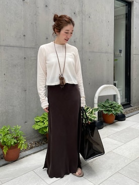 「アイテム（チャーム）」を使った、yuko yamaguchiさん（レディース・158cm）の夏コーディネート