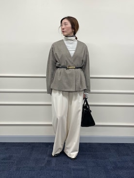 「アイテム（ブルゾン、ベージュ系）」を使った、yuko yamaguchiさん（レディース・158cm）の秋コーディネート