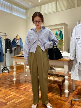 「カーキパンツ」｜yuko yamaguchiさん（レディース・158cm）の秋コーディネート