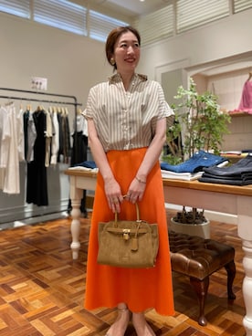 「アイテム（イヤリング）」を使った、yuko yamaguchiさん（レディース・158cm）の夏コーディネート