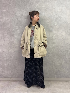 「かぐれ（カグレ）のドットギャザーパンツ（その他パンツ、その他）」を使った、noeさん（レディース・156cm）の秋コーディネート