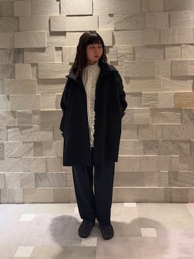 ウールスタンドショートコートを使った人気ファッションコーディネート
