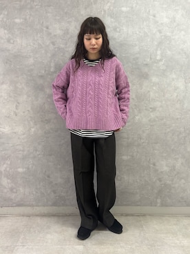 「ピンクニット」｜Noeさん（レディース・156cm）の秋コーディネート