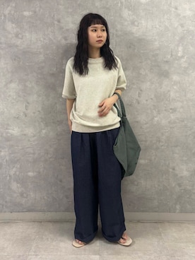 「かぐれ（カグレ）のサカリバーフレンチスリーブ（Tシャツ/カットソー）」を使った、Noeさん（レディース・156cm）の夏コーディネート