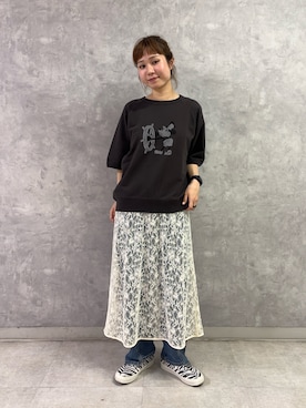 「URBAN RESEARCH DOORS（アーバンリサーチドアーズ）の『別注』ElisaNovelli×DOORS　レースキャミワンピース（ワンピース、ホワイト系）」を使った、noeさん（レディース・156cm）の夏コーディネート