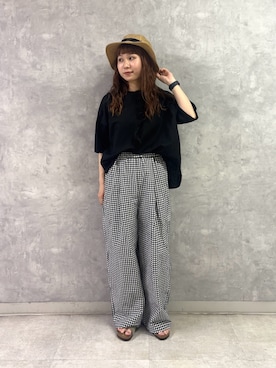 「URBAN RESEARCH DOORS（アーバンリサーチドアーズ）のORCIVAL　6PANEL NATURAL HAT（ハット、ベージュ系）」を使った、noeさん（レディース・156cm）の夏コーディネート