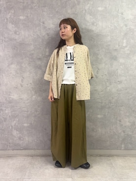 「URBAN RESEARCH DOORS（アーバンリサーチドアーズ）のGOOD ROCK SPEED　NYC BIGTSHIRTS（Tシャツ/カットソー、ホワイト系）」を使った、noeさん（レディース・156cm）の夏コーディネート