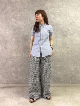 「URBAN RESEARCH DOORS（アーバンリサーチドアーズ）のGYMPHLEX　FRENCH SLEEVE SHIRTS（シャツ/ブラウス、ブルー系）」を使った、noeさん（レディース・156cm）の夏コーディネート