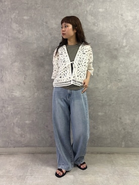 「URBAN RESEARCH DOORS（アーバンリサーチドアーズ）のアイテム（デニムパンツ）」を使った、noeさん（レディース・156cm）の夏コーディネート