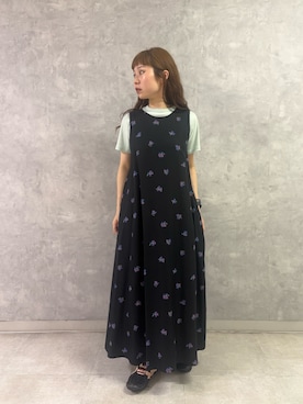 「柄ワンピース」｜noeさん（レディース・156cm）の夏コーディネート