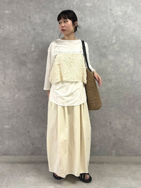 「コクーンスカート」｜Noeさん（レディース・156cm）の夏コーディネート