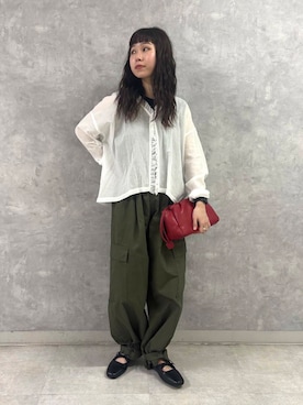 「かぐれ（カグレ）のユーティリティーイージーパンツ（その他パンツ）」を使った、Noeさん（レディース・156cm）の夏コーディネート