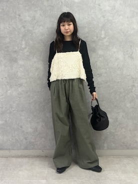 「かぐれ（カグレ）のユーティリティーイージーパンツ（その他パンツ）」を使った、Noeさん（レディース・156cm）の秋コーディネート