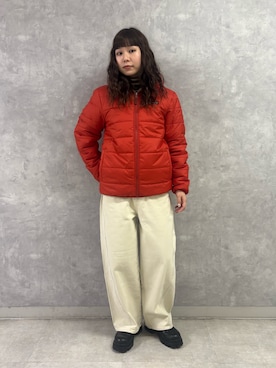 「アイテム（その他アウター、レッド系）」を使った、Noeさん（レディース・156cm）の秋コーディネート