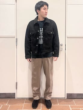 「アイテム（カバーオール）」を使った、Jasmineさん（メンズ・173cm）の冬コーディネート