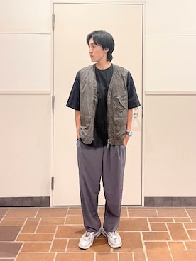 「アイテム（ベスト）」を使った、Oolong teaさん（メンズ・173cm）の夏コーディネート