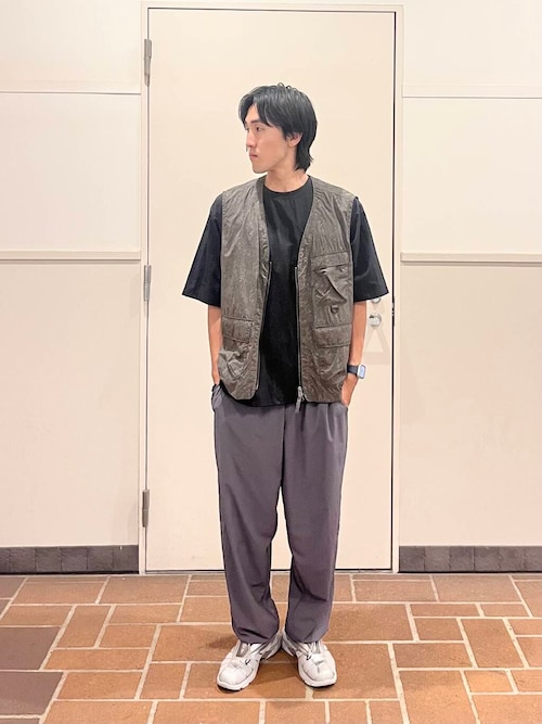 『撥水/イージーケア/接触冷感/UVカット』タスランナイロンクルーネックドロストTシャツ