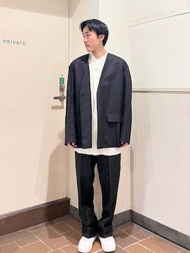 「YLEVE（イレーヴ）のアイテム」を使った、Jasmineさん（メンズ・173cm）の春コーディネート