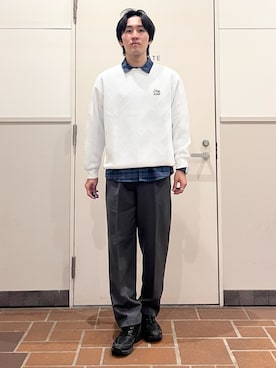「ITEMS URBANRESEARCH（アイテムズ アーバンリサーチ）のアイテム（シャツ/ブラウス）」を使った、Jasmineさん（メンズ・173cm）の秋コーディネート