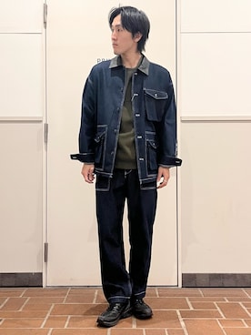 「アイテム（カバーオール）」を使った、Jasmineさん（メンズ・173cm）の秋コーディネート