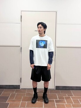 「アイテム（Tシャツ/カットソー、その他）」を使った、Jasmineさん（メンズ・173cm）の夏コーディネート
