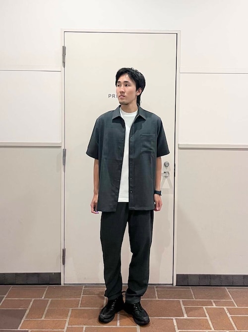 『イージーケア/速乾/UVカット』『セットアップ対応』クイックドライリネンタッチ半袖シャツ