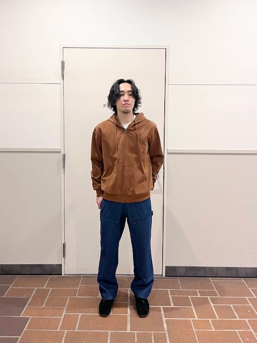 ジップアップ コットンフードジャケット