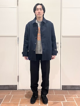 「アイテム（その他アウター、ブルー系）」を使った、Jasmineさん（メンズ・173cm）の冬コーディネート