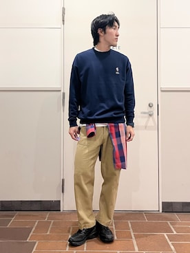 「アイテム（スウェット）」を使った、Jasmineさん（メンズ・173cm）の秋コーディネート