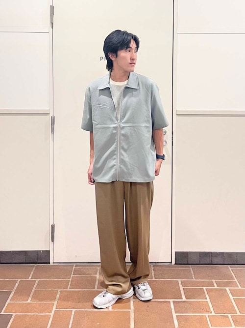 2wayストレッチジップアップ半袖シャツ