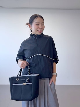 「BARNYARDSTORM（バンヤードストーム）のBARNYARDSTORM / ウエストボタンタタックパンツ / ハンドウォッシャブル（その他パンツ、グレー系）」を使った、sayakaさん（レディース）の冬コーディネート