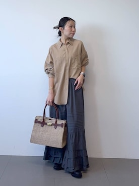 「BARNYARDSTORM（バンヤードストーム）のアイテム（シャツ/ブラウス）」を使った、sayakaさん（レディース・154cm）の冬コーディネート