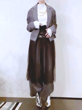 「ADRER（アドラー）のアイテム（トップス）」を使った、あいきょんさん（レディース・164cm）の春コーディネート