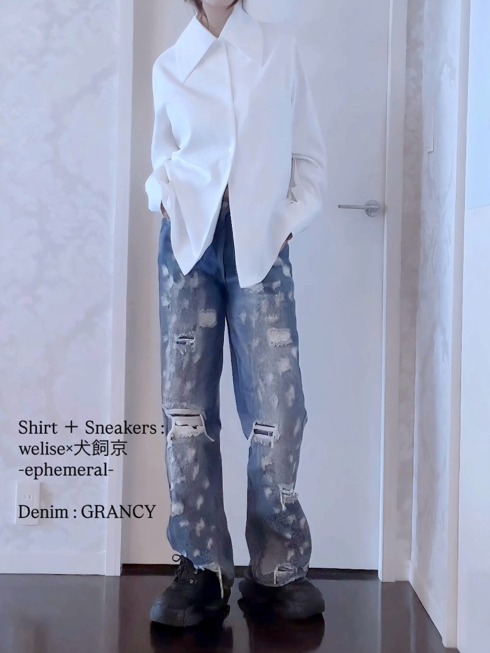 GRANCY】High Damage Straight Denim Pants / ハイダメージストレート