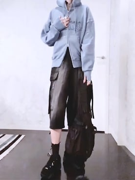 「アイテム（パーカー）」を使った、あいきょんさん（レディース・164cm）の秋コーディネート