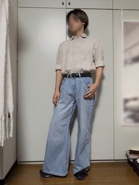「Levi's」｜「アイテム（サンダル）」を使った、Whiteさん（メンズ・166cm）の秋コーディネート