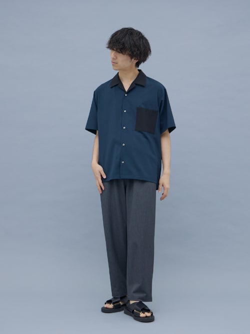 セール】SUMMER WOOL バイカラーシャツ｜セットアップ着用可能（シャツ