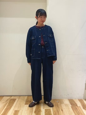 「サマンサ モスモス(Samansa Mos2)」｜「アイテム（デニムジャケット）」を使った、涼さん（レディース・158cm）の秋コーディネート