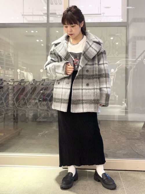 セール】【2025AW】チェックシャギーコート（テーラードジャケット