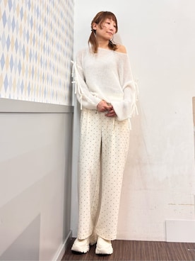 「earth music&ecology（アースミュージックアンドエコロジー）のアイテム（ニット/セーター）」を使った、earth music&ecology officialさん（レディース・168cm）の秋コーディネート