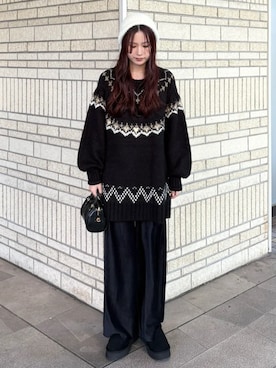 「アイテム（チュニック）」を使った、earth music&ecology officialさん（レディース・156cm）の冬コーディネート
