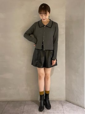 「earth music&ecology（アースミュージックアンドエコロジー）のアイテム（ニット/セーター）」を使った、earth music&ecology officialさん（レディース・158cm）の秋コーディネート