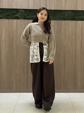 「アイテム（チュニック）」を使った、earth music&ecology officialさん（レディース・153cm）の秋コーディネート