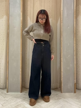 「earth music&ecology（アースミュージックアンドエコロジー）のアイテム（ニット/セーター）」を使った、earth music&ecology officialさん（レディース・161cm）の秋コーディネート