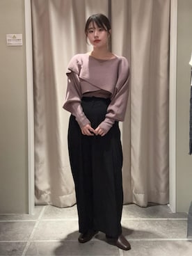 「earth music&ecology（アースミュージックアンドエコロジー）のアイテム（ニット/セーター）」を使った、earth music&ecology officialさん（レディース・155cm）の秋コーディネート